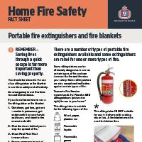 Home Fire Safety Fact Sheet - Extinguishers and fire blankets