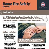 Home Fire Safety Fact Sheet - Heat packs