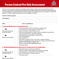 Person-Centred Fire Risk Assessment form