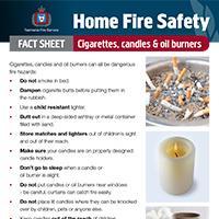 Home Fire Safety Fact Sheet - Cigarettes and candles