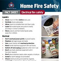 Home Fire Safety Fact Sheet - Electrical fire safety
