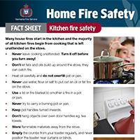 Home Fire Safety Fact Sheet - Kitchen fire safety